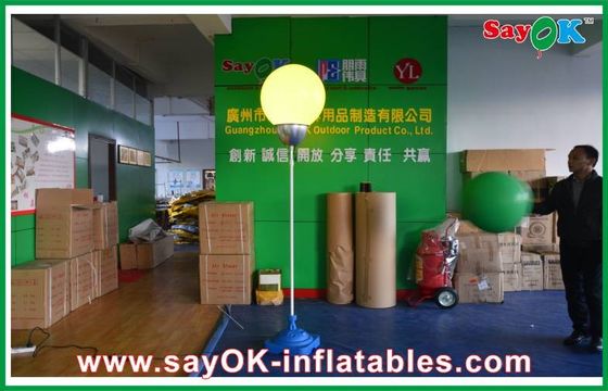 2m Dia Nylon Cloth Inflatable Led Lighting Ball Decoration With White Stand