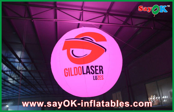 Large White Oxford Cloth Inflatable Lighting Ballon For Advertising