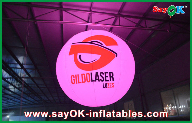 Large White Oxford Cloth Inflatable Lighting Ballon For Advertising