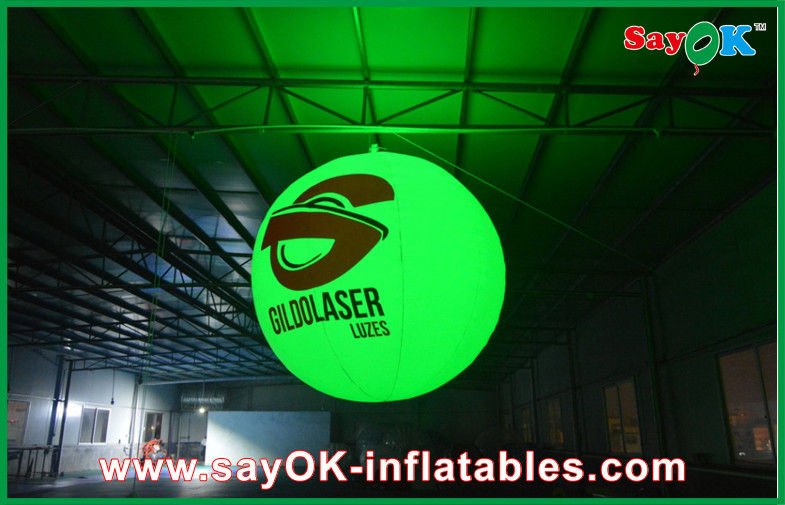 Large White Oxford Cloth Inflatable Lighting Ballon For Advertising