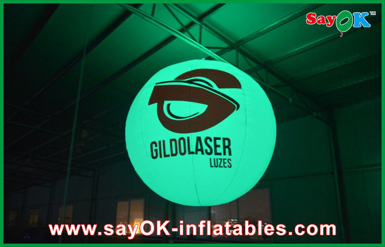 Large White Oxford Cloth Inflatable Lighting Ballon For Advertising