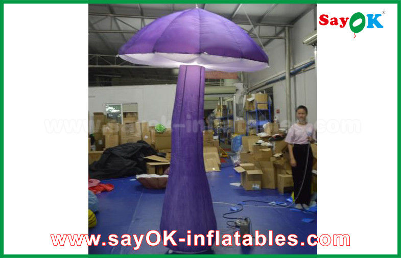 2M Purple Inflatable Mushroom Lighting Decoration For Holiday / Stage