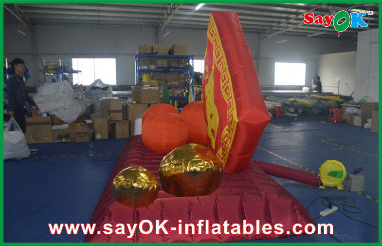 Printing Logo Large Orange Inflatable Yard Decorations For New Year