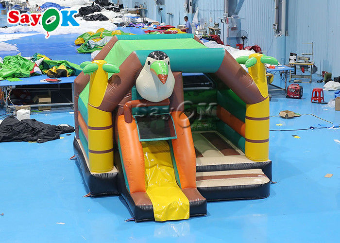 Colorful Tucan Jumping Bouncy Castle Bed Animal Theme Woodpecker Bounce House Slide Combo