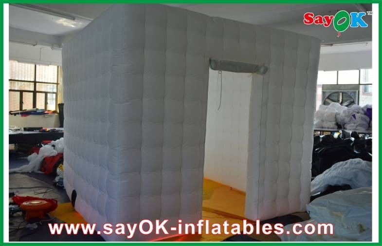 Inflatable Led Light Exhibition One Front Door Blow Up Photo Booth Inflatable With Lighting Colors