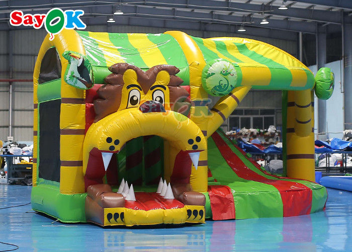 Animal Theme Lion Inflatable Bouncy Castle Slide