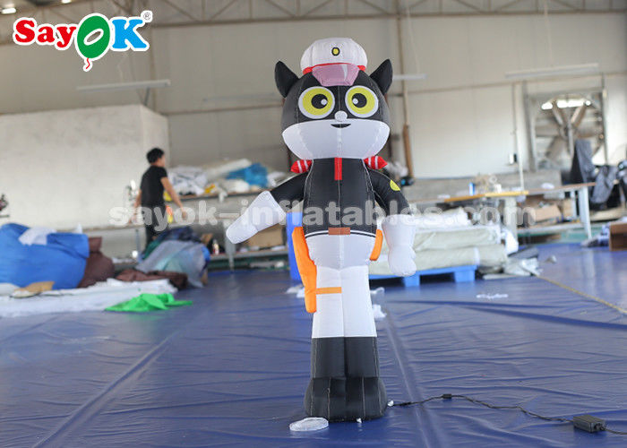 Inflatable Characters Indoor Inflatable Cartoon Characters 1.5 Meter Black Cat Sheriff Model