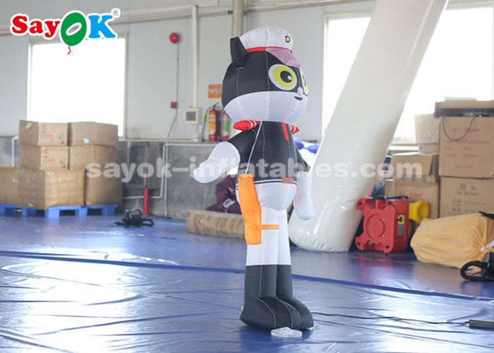 Inflatable Characters Indoor Inflatable Cartoon Characters 1.5 Meter Black Cat Sheriff Model
