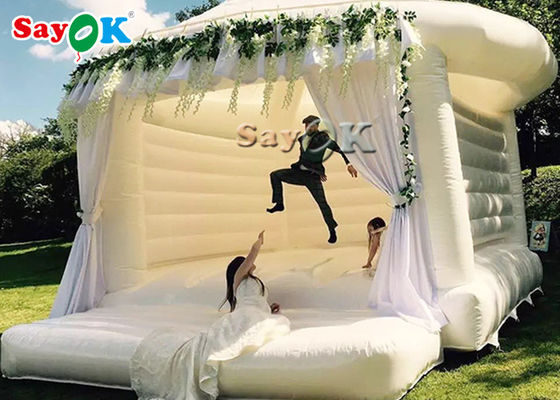 Düğün partisi için ticari şişme sıçrama / White Bouncy Castle