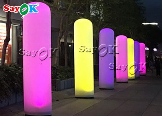 Özel Beyaz LED Işık Dekorasyon için şişme model sütun