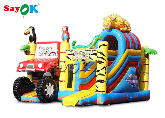 Hayvanlar Combo Çocuklar 5.5x5x4.4m Slide ile şişme sıçrama evi