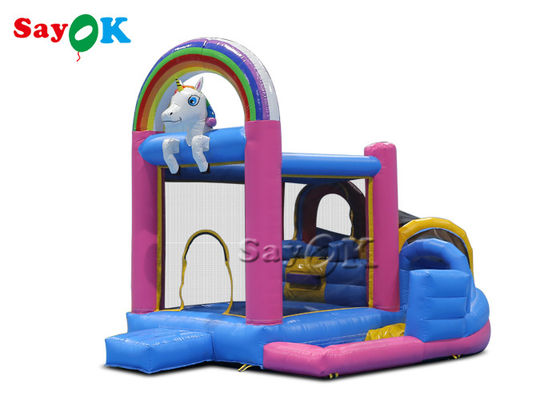 Küçük Çocuklar PVC Tek boynuzlu şişme sıçrama evi kapalı patlama trampolin
