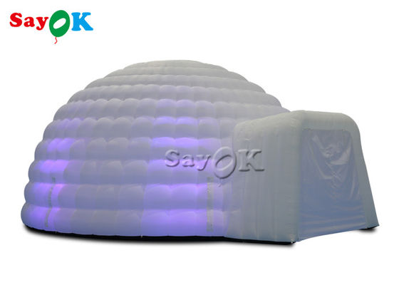 Düğün olayları için LED ışıkları olan Beyaz Şişme Igloo Kubbe Çadırı