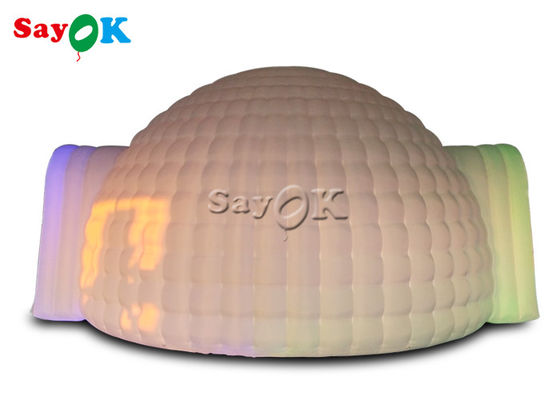 Şişme Igloo Çadır Oxford Kumaş Beyaz Parti Etkinliği İçin LED Şişme Dome Çadır