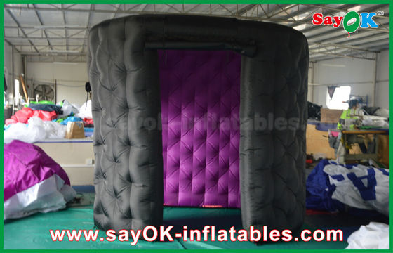 Fotoğraf Kabini Süslemeleri Şık Siyah Oval Şişme Fotoğraf Kabini Çadırı 2 Kapılı Yuvarlak Igloo