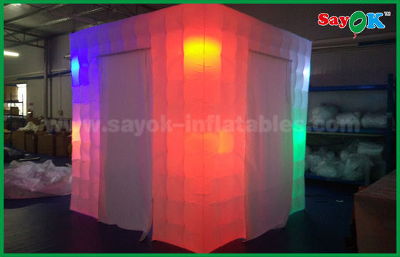Şişme Çadır Farklı Renk Işık Şişme Fotoğraf Kabini / 2 Kapılı Taşınabilir Şişme Küp Photobooth Çadırı