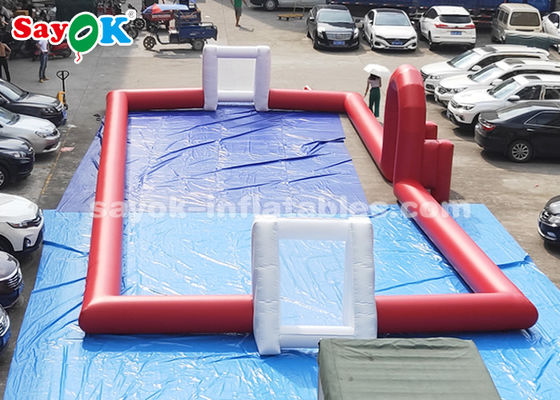 20*8m Kırmızı PVC Tarpaulin Şişme Spor Oyunları Açık Hava Futbol Sahası