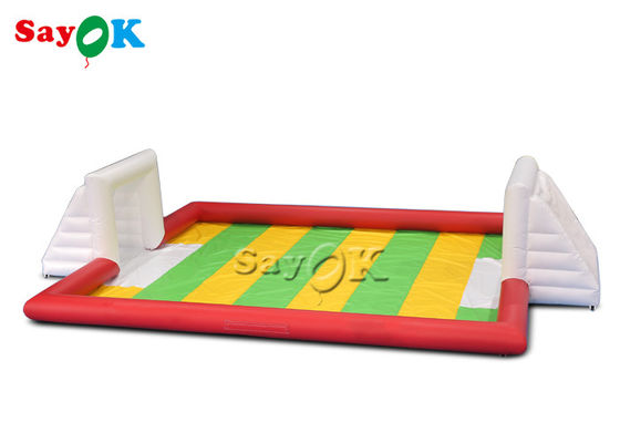 Şişme Parti Oyunları 10x7m Kırmızı Pvc Şişme Spor Oyunları Karnaval Blow Up Futbol Sahası