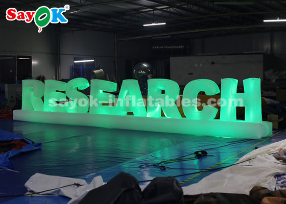 Parti düğün dekorasyonu için 190T Nylon kumaş 1.3mH şişme LED mektup