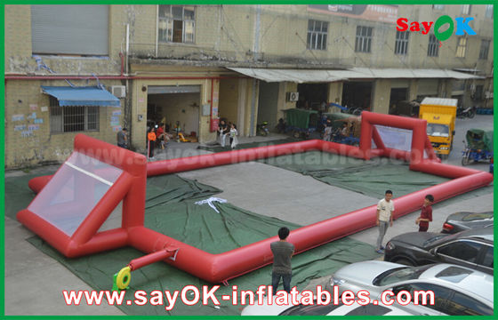 Şişme Futbol Oyunu Dev 0.5mm PVC Tente Şişme Futbol Sahası, Taşınabilir Şişme Futbol Sahası