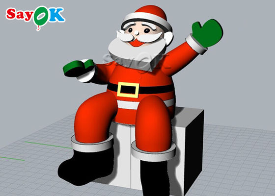 2m şişme tatil süslemeleri Noel Baba oturmuş