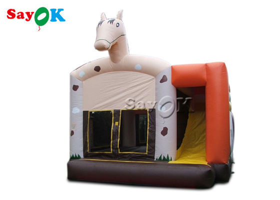 PVC çift dikişli şişme at sıçrama kalesi arka bahçe için
