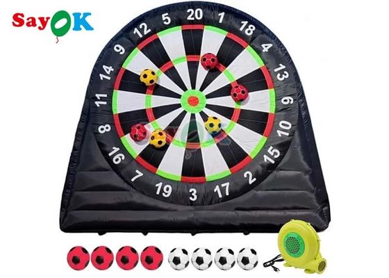 Dev Futbol Hedefi 10ft Yüksek Şişirme Spor Oyunları Açık Hava Darts Tablosu 8 adet futbol topu ile