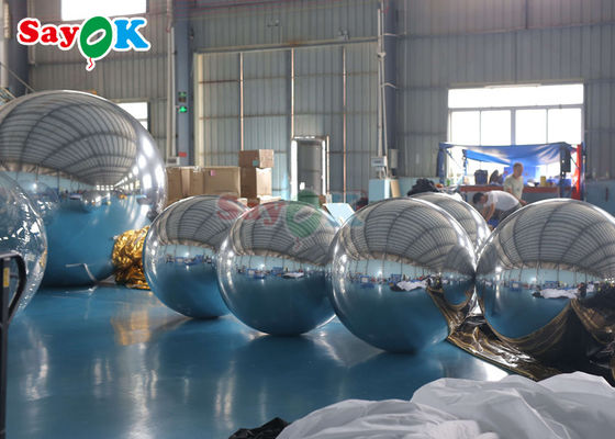 Altın Ayna Topu PVC Gece Kulübü Şişme Balon Disko Partisi Düğün Altın Gümüş Yüzen Küre Şişme Ayna Topu