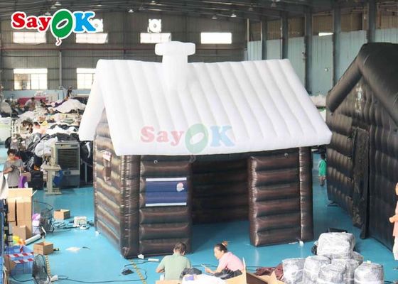 Dev Lights Oxford Kumaş Şişme Noel Evi Şişme Noel Baba Evi