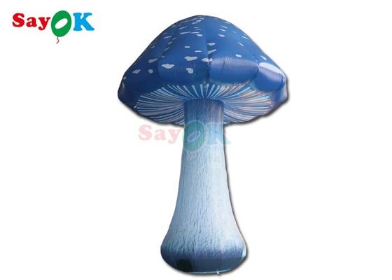 13.1ft Tam Baskı Şişirme Mantar Led Işık Mavi Hava Mantar Etkinlik Dekorasyonu