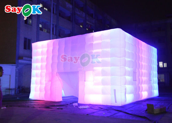 Özel Air Cube Çadırı Şişme Gece Kulübü Düğün Fotoğraf Çadırı Renkli LED Işıklı Şişme Hava Çadırı